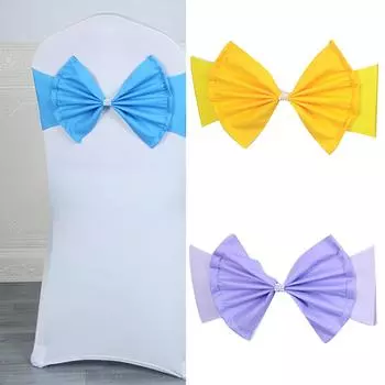 Лента для стульев на свадьбы, юбилеи, дни рождения и рождественские мероприятия, украшение спинки стула, банты для стульев 1 шт. 12