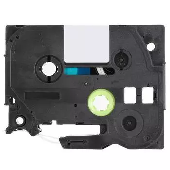 Лента для термопечати белая на зеленом фоне 12 мм для этикетировочной машины TZe