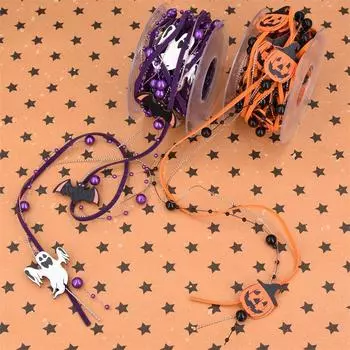 Лента для упаковки на Хэллоуин, лента для украшения тыквы, ручная работа, креативная лента, праздничная композиция, подарочная коробка 5M оранжевый