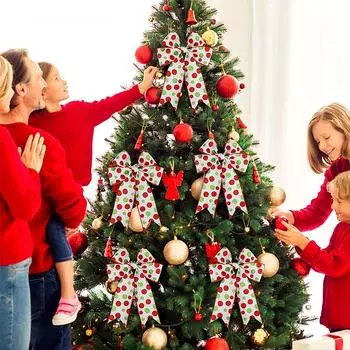 Лента для упаковки подарков на праздники Рождественские блестящие проволочные ленты Рождественские многоточечные ленты