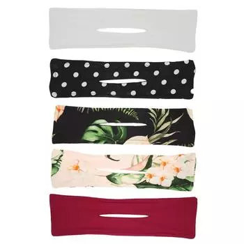 Лента для волос из ткани с бантом, модная женская резинка для волос, аксессуар для прически Black Printed