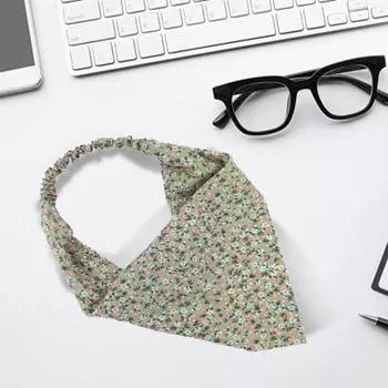 Лента для волос, красивый универсальный шарф для волос с тонким шитьем, летний эластичный шарф с цветочным принтом, шарф для волос, аксессуары для волос белый