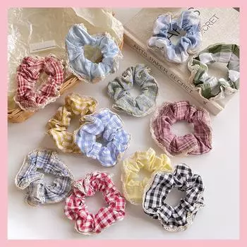 Лента для волос с кружевом в синюю клетку — бережно относится к волосам, милый балетный стиль для девочек F1271 красный