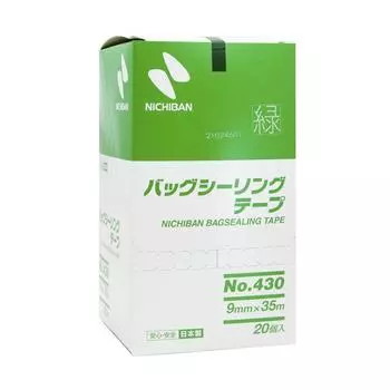 Лента для запечатывания пакетов Nichiban 20 рулонов 9 мм x 35 м зеленая 430G № 430