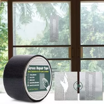Лента для заплаток оконного стекла, комплект заплаток для экрана или дверной сетки, комплект заплаток для экрана с сильным клеем, заплатка за сетку чёрный