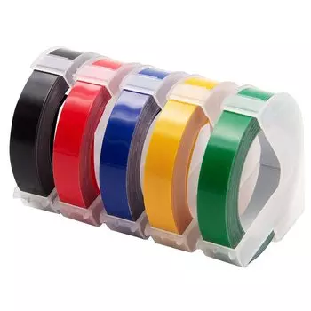 Лента Dymo 9 мм, белые буквы, длина 3 м, пишущая лента Dymo DM15447 DP114IV DP114NV S0717930 154000 12965 DP114PI DM1011 DM1880LGR DP114YE, совместимый набор