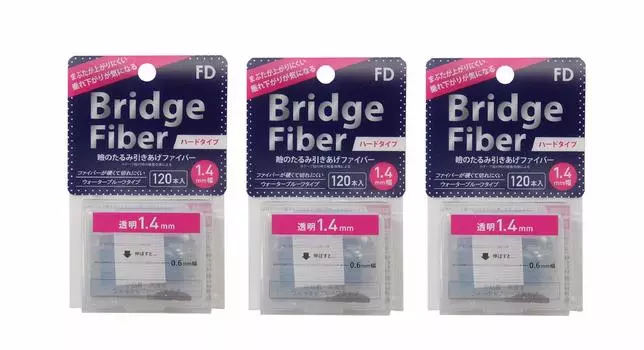 Лента FD Bridge Fiber Tape Прозрачная, ширина 120 шт. x 3 шт. в наборе Антиптоз [Твердый тип] 1,4 мм