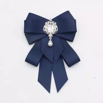 Лента Галстук-бабочка из лент Кристалл Лента Бант Брошь Модный галстук для мужчин и женщин C