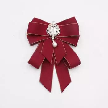 Лента Галстук-бабочка из лент Кристалл Лента Бант Брошь Модный галстук для мужчин и женщин G