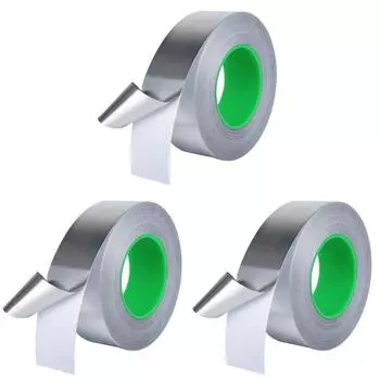 Лента из алюминиевой фольги LF# 25м, двухпроводящая, экранирующая от электромагнитных помех, термостойкая (10мм)