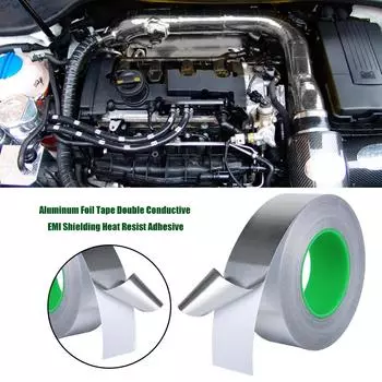 Лента из алюминиевой фольги LF# 25м, двухпроводящая, экранирующая от электромагнитных помех, термостойкая (10мм)