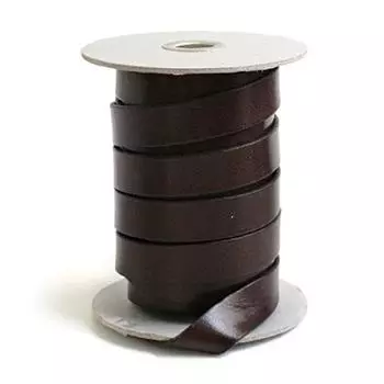 Лента из дубленой кожи Nippon Chuko, ширина 20 мм, длина 10 м, рулон, темно-коричневая, лист натуральной кожи для рукоделия MTLS1020-4 темно-коричневого