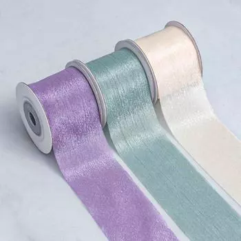 Лента из снежной марли, полосатая, плиссированная, микропрозрачная лента, ручная работа, бант, букет, пригласительный пакет, декоративный плетеный бант из ленты, цветок, ручная работа 2.5cm*10 Yards