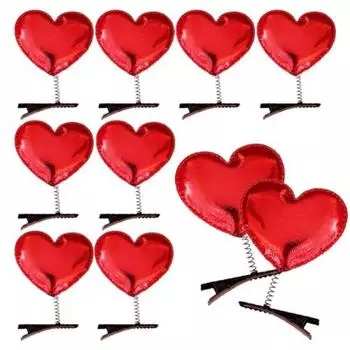 Лента Kongine 10 сердечек пружинные значки красный парк развлечений концерт группа событие рок спорт соревнование болельщица шпилька