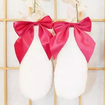 Лента Косплей Конфетный Цвет Лолита Плюшевая Висячие Уши Заколка Для Волос Заколка Кроличьи Ушки Аксессуары Для Волос розовый