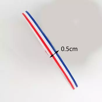 Лента красного, белого и синего цвета своими руками. Трехцветная цветная лента для бутонов. Темно-синяя лента ручной работы. 0.5cm