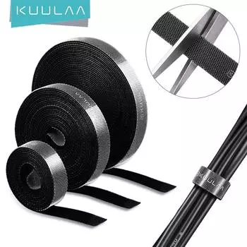 Лента Kuulaa для обвязки и фиксации кабеля 3m чёрный