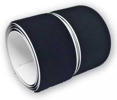 Лента-липучка с липкой подложкой, двусторонние полоски 100*5 см чёрный