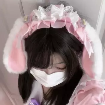 Лента Лолита Кроличьи Уши Головная Повязка Кружевные Косплей Повязки Для Волос Милые Висячие Уши Головные Уборы Аксессуары Для Головы style 3