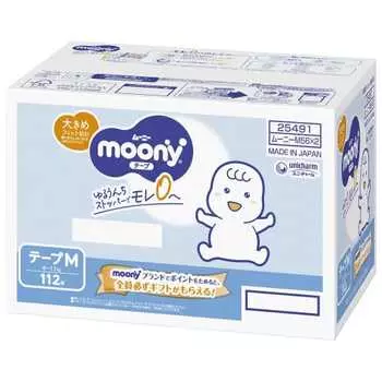 [Лента M размер] Подгузники Moony (6~11 кг) 112 штук (56 шт. х 2) Кейс продукт