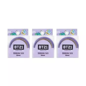 Лента малярная Line Friends BT21 15мм, Koya, 3 шт.