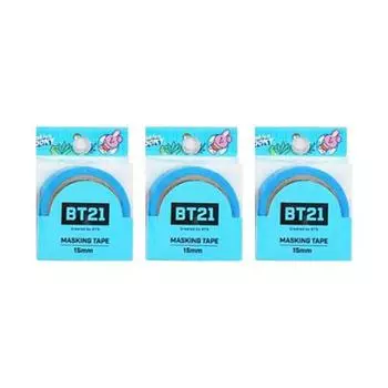 Лента малярная Line Friends BT21 15мм, печенье, 3 шт.