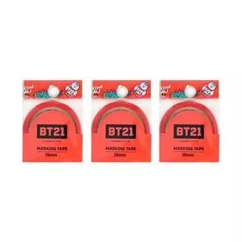 Лента малярная Line Friends BT21 15мм, RJ, 3 шт.