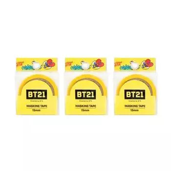 Лента малярная Line Friends BT21 15мм, Тата, 3 шт.