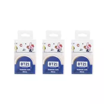 Лента малярная Line Friends BT21 30мм, белая, 3 шт.