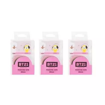 Лента малярная Line Friends BT21 30мм, розовая, 3 шт.
