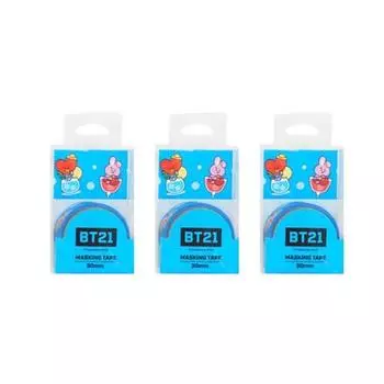 Лента малярная Line Friends BT21 30мм, синяя, 3 шт.