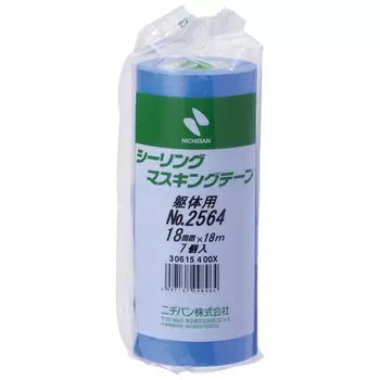 Лента маскирующая Nichiban для герметизации строительных конструкций 7 рулонов 18 мм x 18 м синяя 2564H-18 синий