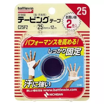 Лента Nichiban Battle Win Taping Type 25 мм x 12 м C25F2 нерастягивающаяся белый