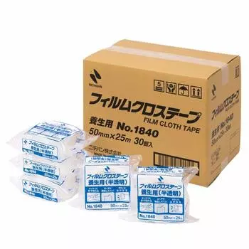 Лента Nichiban Curing Tape, тканевая лента, рулон 50 мм x 25 м, полупрозрачная, 30 рулонов 1840-50AZ30P