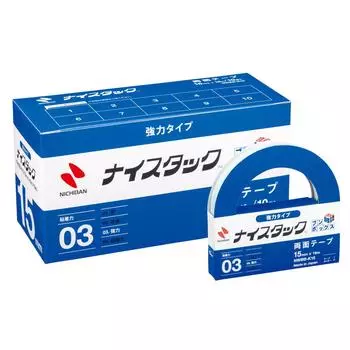 Лента Nichiban Nicetack 10 рулонов 15 мм x 18 м, двухсторонняя (сильный) NWBB-K15 белый