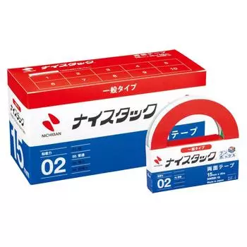 Лента Nichiban Nicetack 10 рулонов 15 мм x 20 м Двусторонняя (Генеральная) НВББ-15 белый