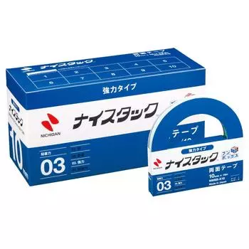 Лента Nichiban Nicetack 12 рулонов 10 мм x 18 м Двусторонняя (сильный) NWBB-K10