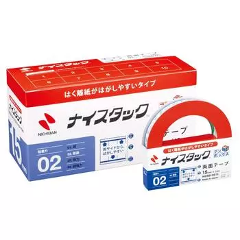 Лента Nichiban Nicetack для снятия изоляции 10 рулонов 15 мм x 18 м двусторонняя (Легкая бумага) NWBB-DE15 белый