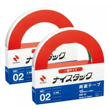 Лента Nichiban Nicetack General Type 2 рулона 15 мм x 20 м Двусторонняя NW-15AZ2P