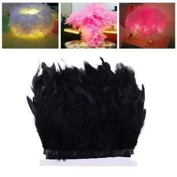 Лента с бахромой из перьев 2 м, отделка шляпы своими руками, черная отделка одежды белый