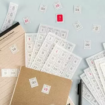 Лента с датой на 365 дней, наклейки для блокнота, молочный журнал, планировщик, отметка даты, наклейка для календаря, канцелярские принадлежности, 12 листов белый