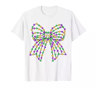 Лента с кокеткой Mardi Gras Футболка с кокеткой New Orleans белый