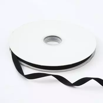 Лента с нитью Черно-белая Отбеленная Полиэстеровая Репсовая лента Однотонная Репсовая лента Аксессуары для одежды Тесьма Black * 0.6CM