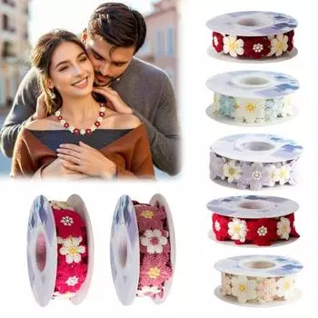 Лента с вышитыми цветами 9,84 фута, кружевная отделка, цветок солнца, лента своими руками, кружево, швейная лента, вышивка, лента для свадебного платья, повязка на голову, украшение для одежды белый/синий