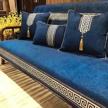 Лента синель, коврик для дивана, пылезащитный, противоскользящий, ретро, высокая плотность, тканая спинка, полотенце, мягкая домашняя декоративная подушка в китайском стиле 70x70cm 1pcs