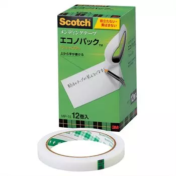 Лента-скотч 3M для ремонта 15 мм x 30 м, большой рулон, 12 рулонов MP-15