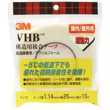 Лента структурная VHB 3M для низкотемпературной адгезии 25X10 CT-25(Y-4951)
