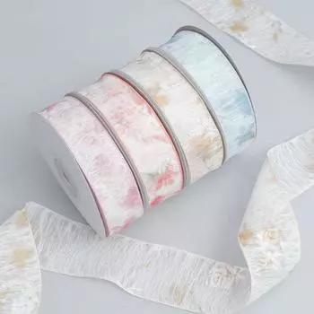 Лента своими руками бант для волос украшение для подарка упаковка для цветов нежная струящаяся пряжа лента бант из ленты своими руками цветок ручная работа упаковка для помолвки 2.5cm*10 Yards