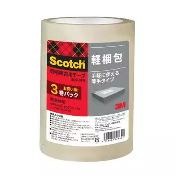 Лента упаковочная 3M Scotch Gum Tape легкая 48 мм x 50 м 3 рулона в упаковке 309-3PN