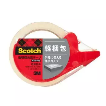 Лента упаковочная 3M Scotch Gum Tape легкая 48 мм x 50 м с резаком 309DSN